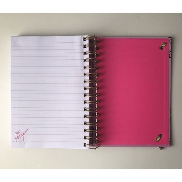 Betsey Johnson journal Spiral Pink With Written Designs - Picture 5 of 5